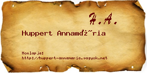 Huppert Annamária névjegykártya