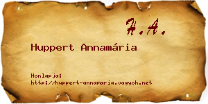 Huppert Annamária névjegykártya